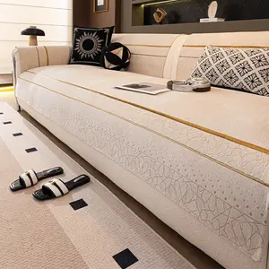 Modern Minimalist Plush Couch Cover, Sofa Slipcover, 1 Count Anti-Slip Sofa Protector, One-Piece Sofa Cushion Fabric, 100% Polyester, Ideal for Living Room & Bedroom