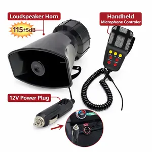 AXIZITECH 7-tone car horn microphone PA speaker amplifier 12V 20W 115dB