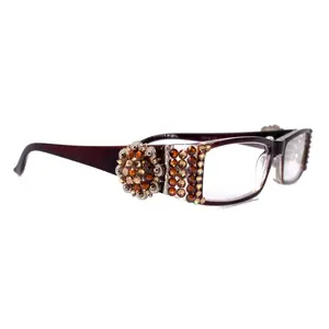 The Medallion, (Bling) Reading Glasses for Women W (Light Colorado, Cooper) Genuine European Crystals  (Brown) Berry Concho NY Fifth Avenue