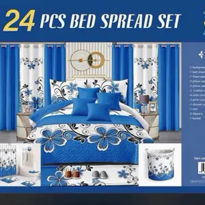 King 24 pieces Bedspread set 100%
