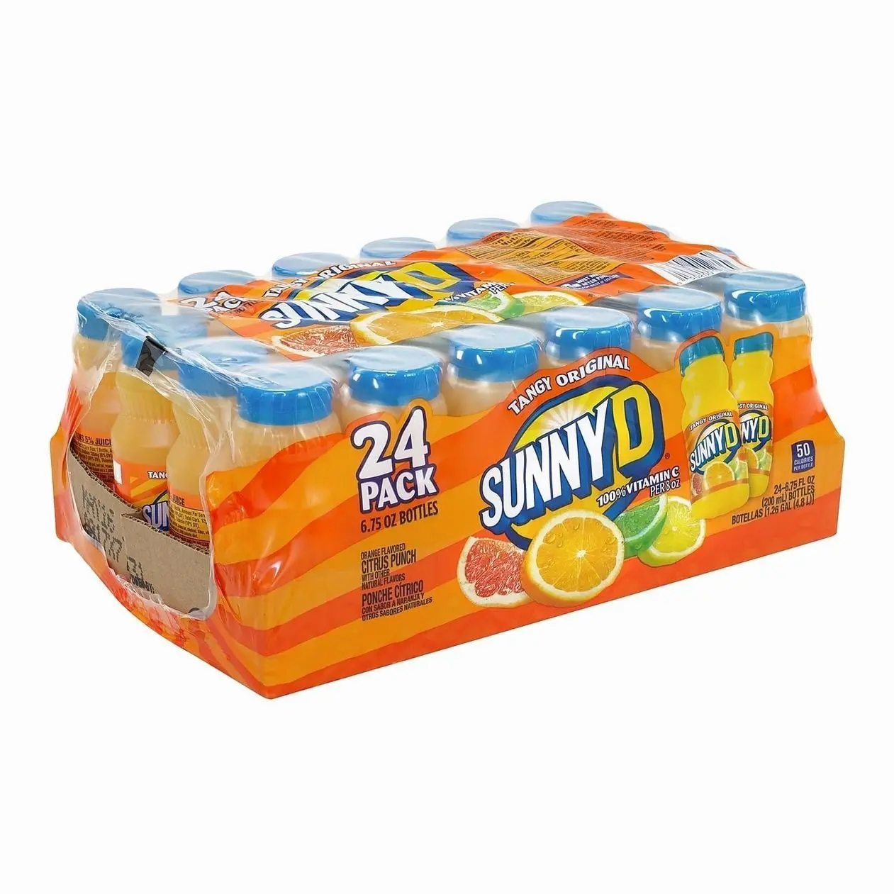SunnyD Tangy Original Orange Flavored Citrus Punch, 6.75 Fluid Ounce, 24 Count,Bottle