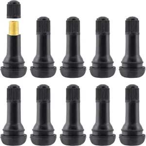 10 PCS Rubber Snap-in Tire Valve Stems Sturdy Replacement Tyre Valves Stems For Cars,Go-Karts,Trucks,Lawn mowers,Trailers For 0.453" Tubeless Rim Holes