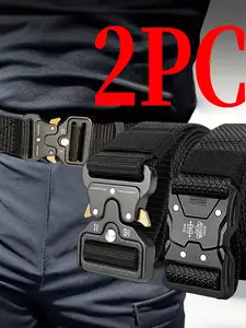 Men's Tactical Belt Set, Soft Breathable Canvas Material, Comfortable Waistband, Versatile for Jeans and Work Pants
