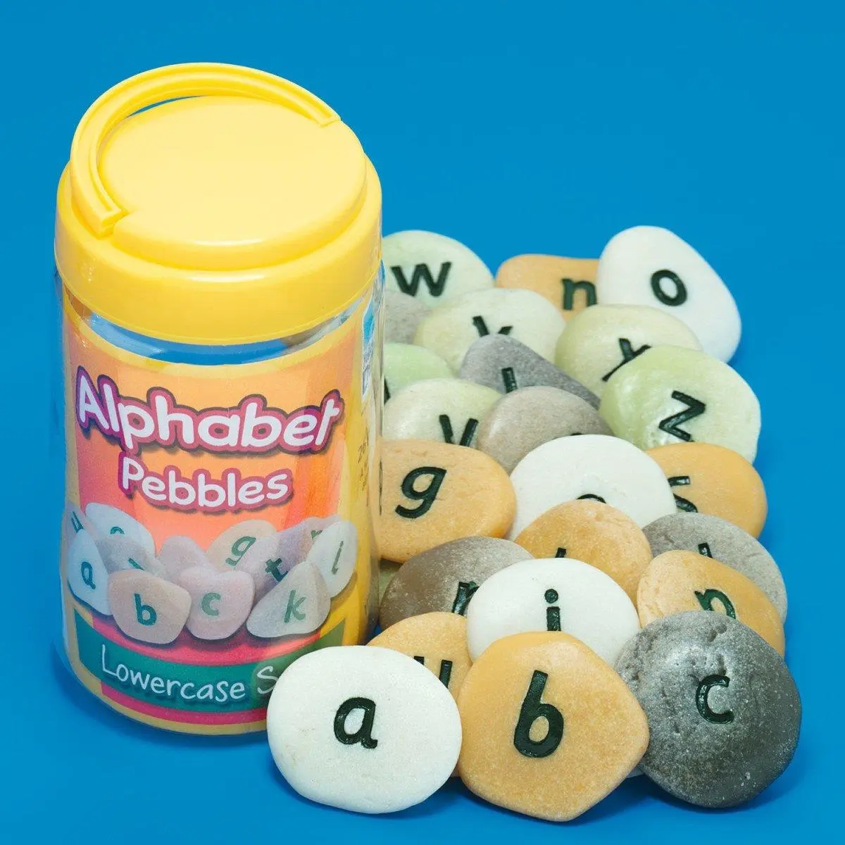 212 MAIN Round Tactile Sand Lowercase Alphabet Pebbles - Early Childhood Educational Learning Materials, Office Stationery Supplies