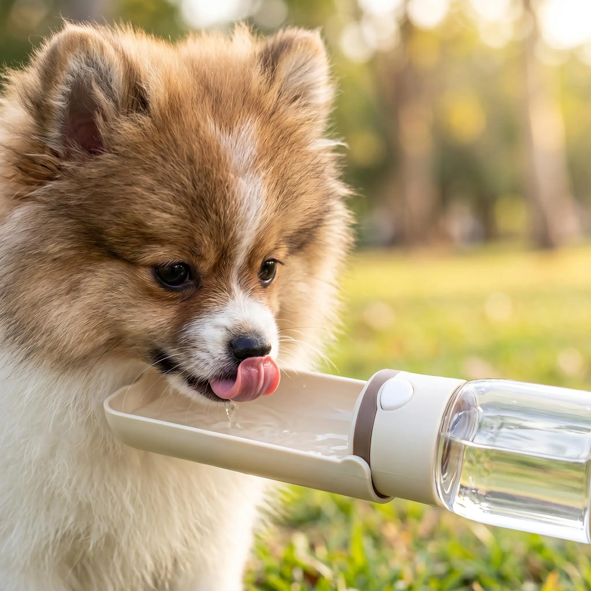 2-in-1 Foldable Pet Water Bottle & Food Container - Leak-Proof Portable Dispenser for Dog Walks, Hiking