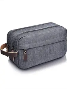 Foldable Men's Travel Toiletry Bag, Large Capacity Oxford Cloth Waterproof Bag, Double-Layer Storage for Cosmetics & Toiletries, Travel Essentials Bag