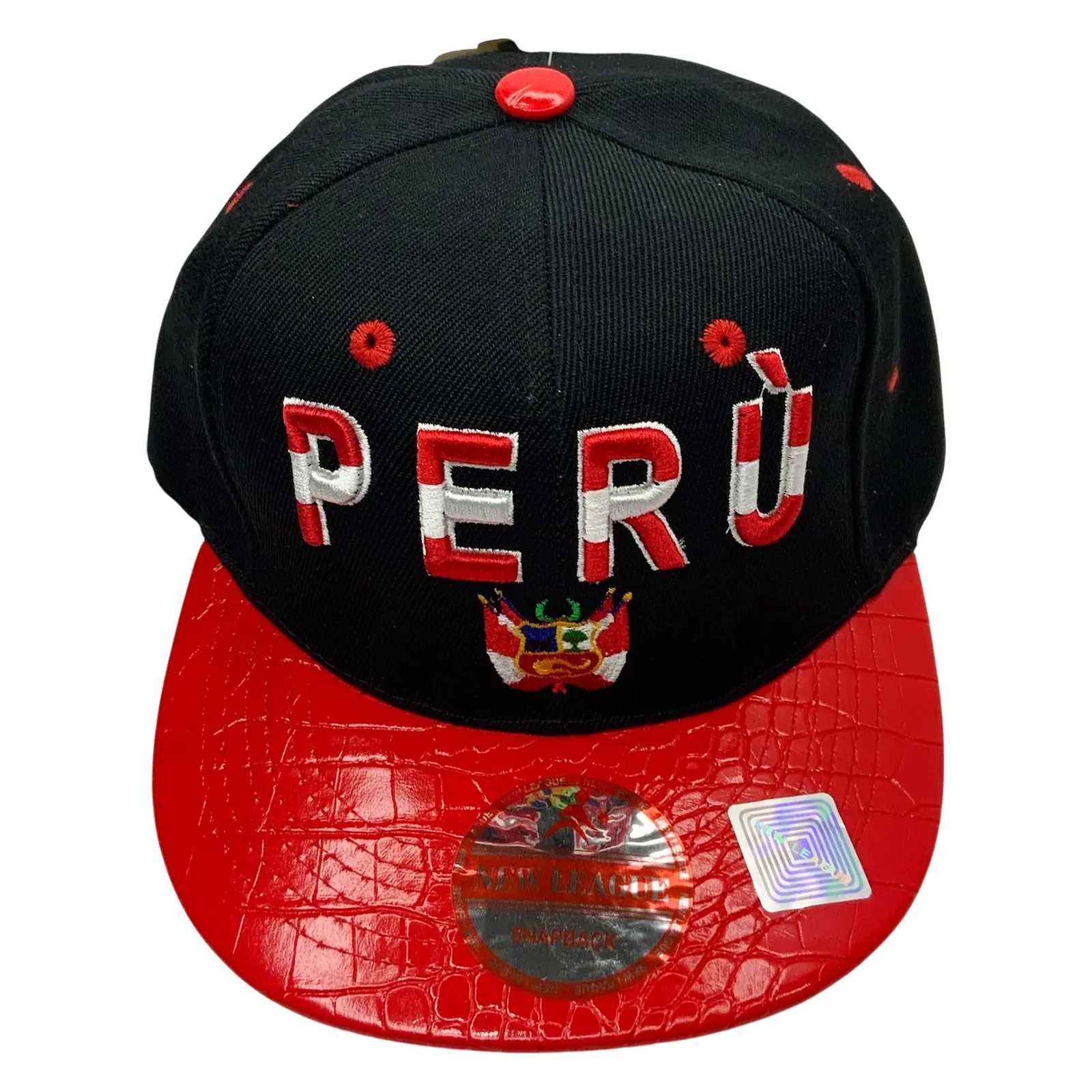 New Peru Embroidery Coat Of Arms Shield Men's Adjustable Snapback Baseball Hat