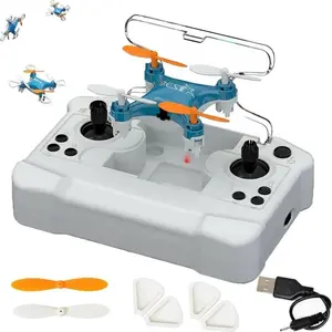 Propeller Protected 360° Stunt Rotating Ornament, Portable LED Stunt Spin Toy with One Key Control, Anti-Fall Design & Dustproof Case, Perfect for Indoor Outdoor Patio Leisure Toyset Brushless Motor