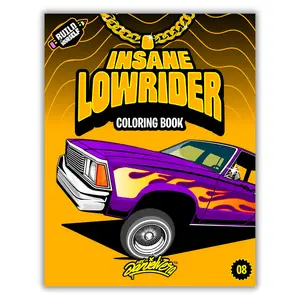Insane Lowrider Coloring Book: Fun Lowriders adventure with 60 coloring pages for kids & teens Car Durable Drawing Pad Colorful Paper Material