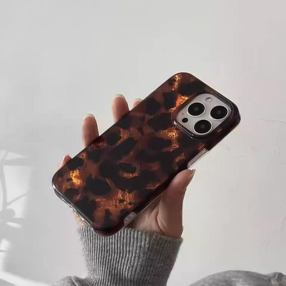 Retro Tortoiseshell Pattern Phone Case, Anti-Drop Protective Case for Women, Phone Accessory Compatible with iPhone 12/13/14/15 Pro Max, Cover, Protector