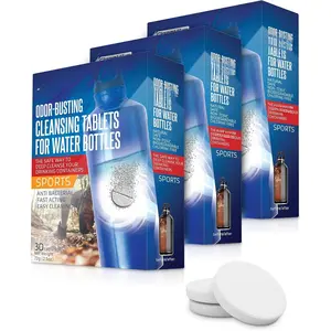Tumbler Water Bottle Cleaning Tablets - (90 Tablets)  Ingredient,  for  Stainless, Plastics, Ceramic and Glass Drinking Containers, Individually Packed (3)