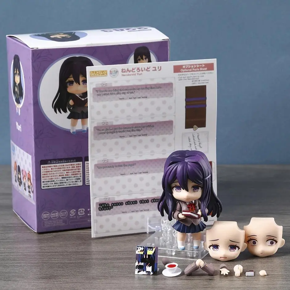 Doki Doki Literature Club! Yuri 2283 Collectible PVC Figurine Doll, 3.34-3.93 inch (8.5-10 cm) Kawaii Anime & Manga PVC Figure, Ideal Birthday Gift for Anime Toy Enthusiasts