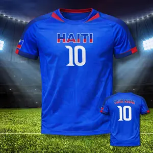 [Custom Name & Number] Haiti #14 Football Fan Jersey, Haiti National Team Inspired Graphic Jersey, Haiti Flag Soccer Supporter Jersey, Caribbean Streetwear Football Jersey, Haiti Soccer Fan Graphic Tee, Retro Haiti Football Shirt, Island Soccer Jersey