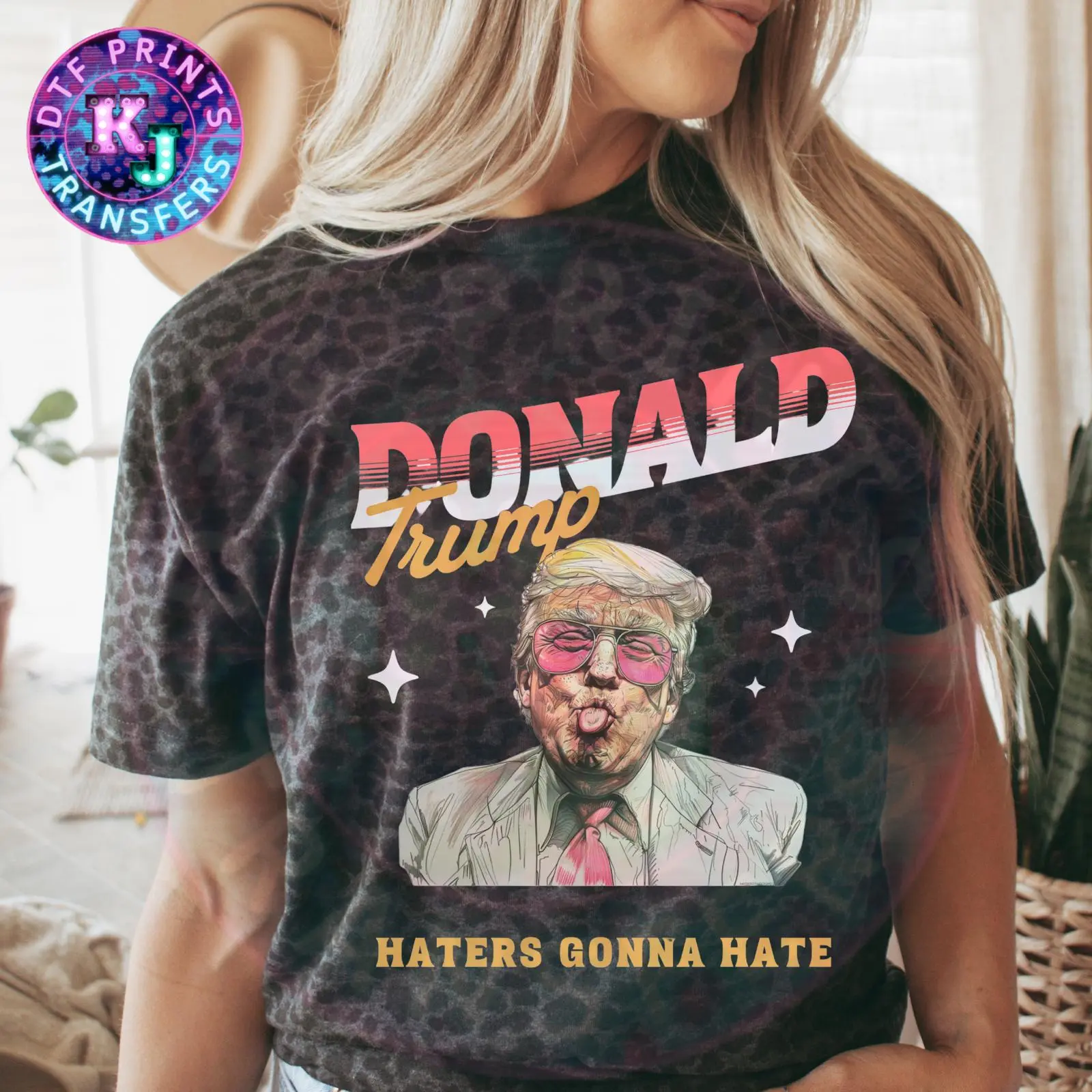 Haters Gonna Hate - Glitter DTF Transfer, Trump 2024, Funny Trump, Republicans Gift, President 2024 | Donald Trump Tshirt