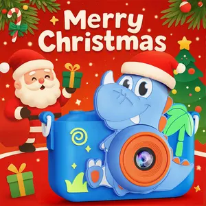 Dinosaur Fun Camera Toy for Kids 1080P Dual Camera 32GB SD Card Selfie Photos Puzzle Games MP3 Music Player with 28 Cartoon Stickers & 6 Filters Ideal Christmas Birthday Gift Protective