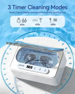 Ultrasonic Cleaner, 48KHz Frequency, Stainless Steel Tank, Dual Modes for Jewelry and Glasses, Home Bathroom Sterilizer Cleaning Cleaning Tool