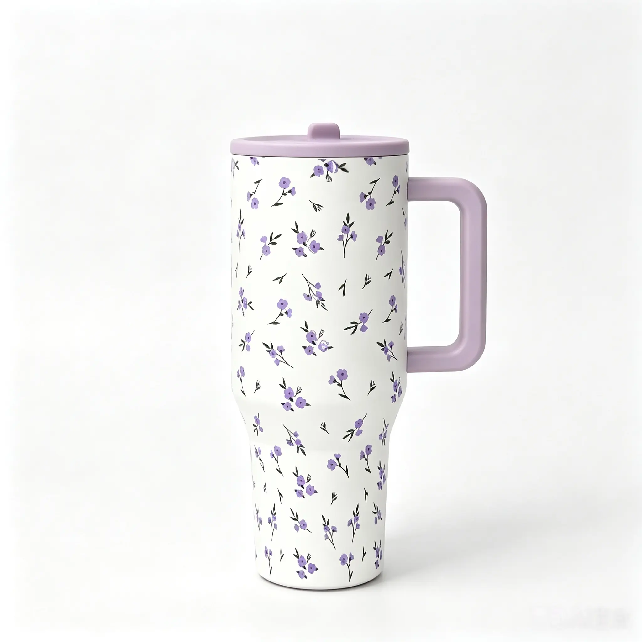 HydroJug 40oz Lavender Floral Insulated Stainless Steel Vacuum Flask - Leak-Proof, 24H Cold Retention, Portable Water Bottle, European Water Drinkware with Funny Unicorn Sparkle Design, Water Bottles, Stainless Vacuum Flasks Tumbler Bottled Mug Stylish