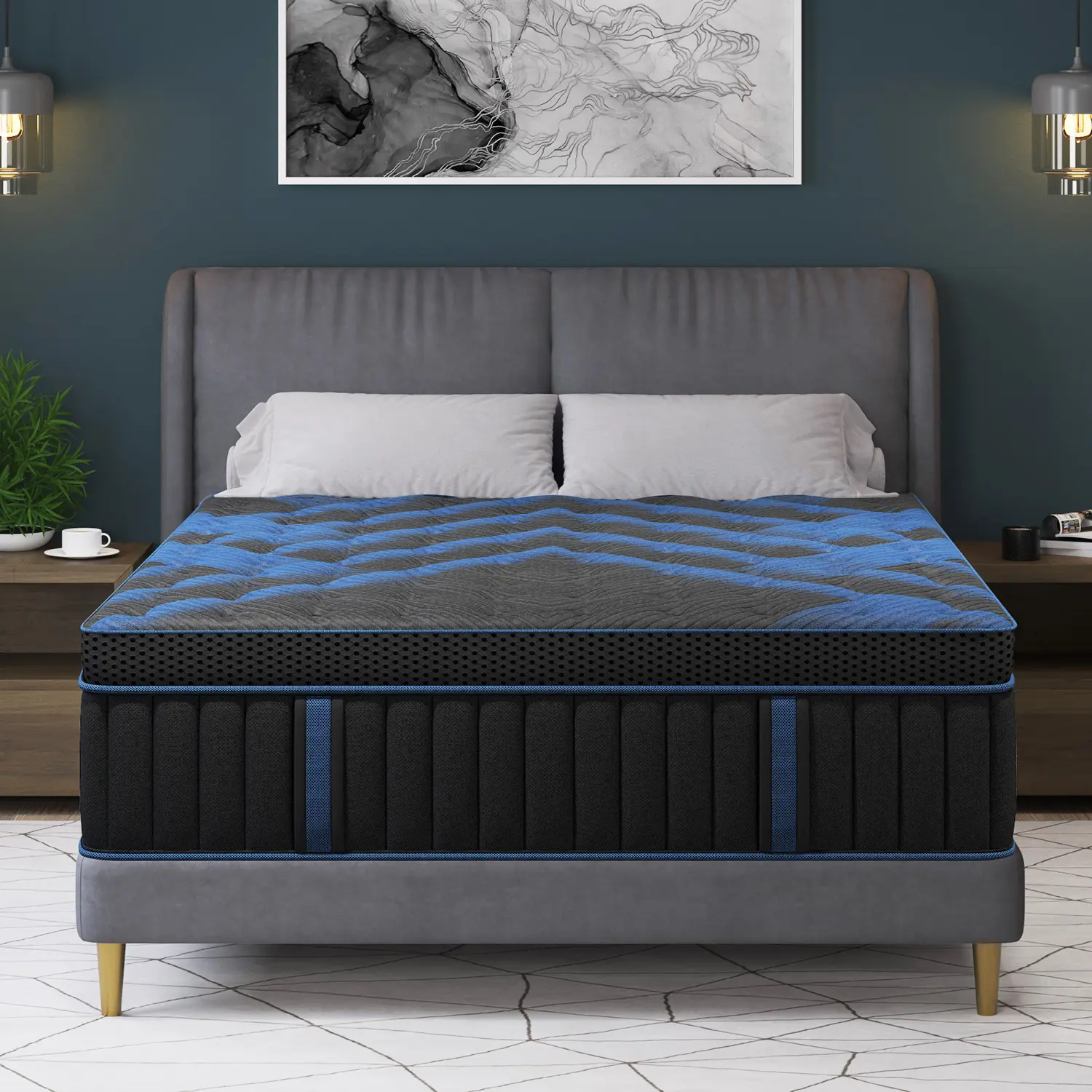 12/14 Inch Twin Full King Queen Mattress , Hybrid Mattress in a Box, Memory Foam and Individual Pocket Springs, Edge Support, Motion Isolation & Pressure Relief, Medium Firm