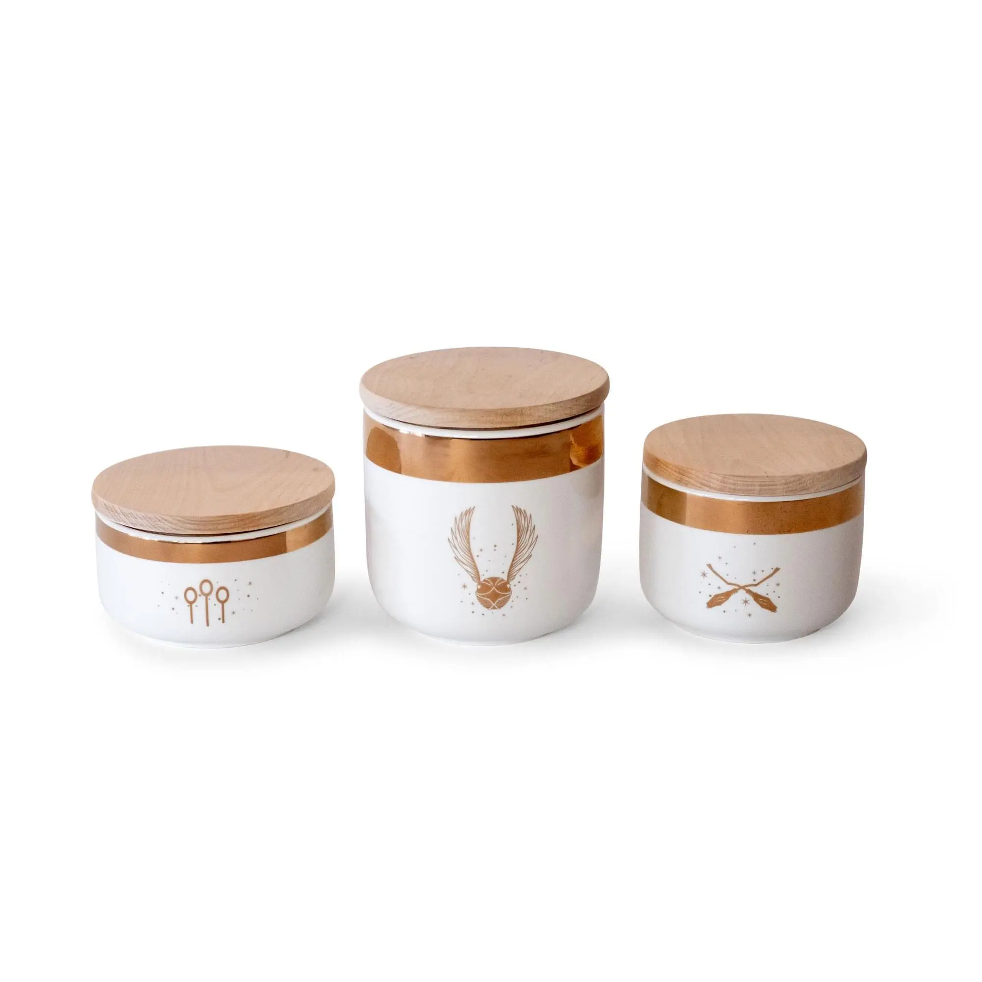 Harry Potter Quidditch Ceramic Storage Jar Containers | Set of 3