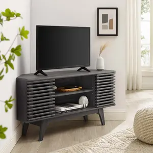 Modway Render 46" Corner TV Stand in Charcoal