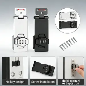 4 Inch 3 Digit Password Latch Lock, Archive Cabinet Password Lock, Anti-Pick 3 Digit Password Latch Lock, Suitable for Wardrobe/toolbox