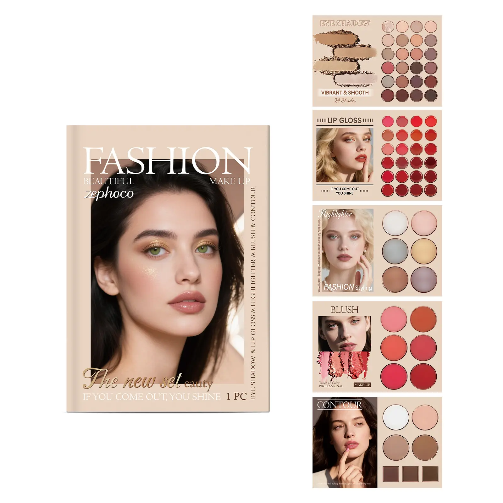 zephoco Fashionable Makeup Set Set Natural Color Display To Create A Beautiful Makeup Look. Facial Makeup Set