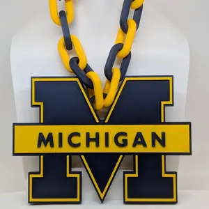 Oversized University Of Michigan Wolverines Pendant Necklace