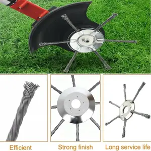 Steel Wire Grass Trimmer Head 2025 Upgrade Universal Weed Eater Head Replacement for Electric Battery-Powered String Trimmers Durable Metal Blade with Adapter Kit 7 inch