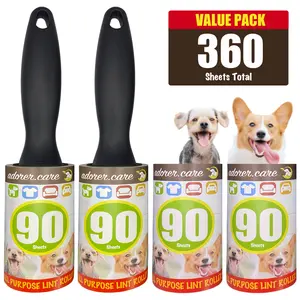 Adorer.care Lint Remover Rollers [360Sheets Value Pack] Hair Clothes Garment Super Sticky Remove Dog Cat Pet Animal Hair Fur Dust Cleaner Lint Brush
