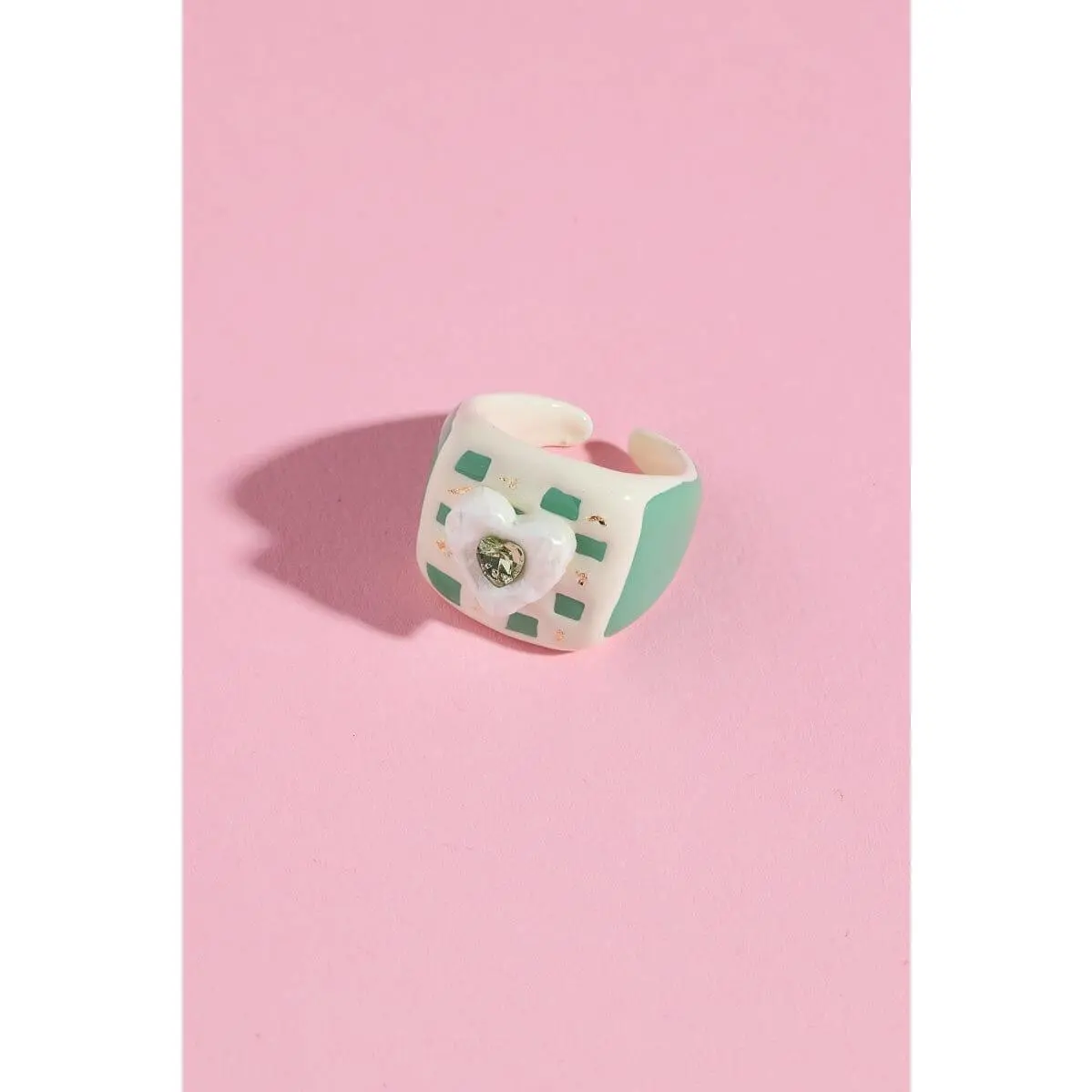 Minty Love Enamel Stacking Ring