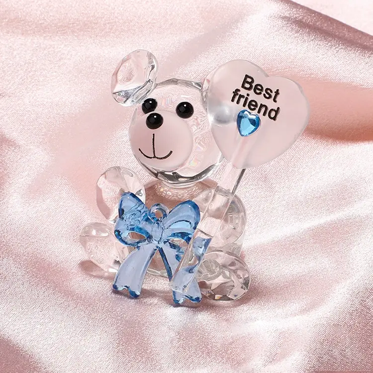 Crystal Bestie Bear Statue- A Sparkling Symbol of True Friendship, Perfect Gift for Your Dearest Friend