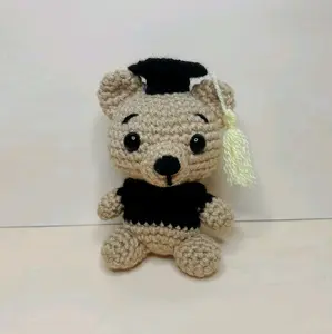 Graduation Bear - Handmade Crochet Teddy Bear with Graduation Cap and Gown