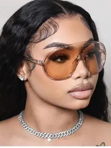 Unisex Vintage Large Frame Sunglasses, Retro Outdoor Large Frame Fashion Sunglasses, Trendy Sunglasses for Everyday Use, Fashionable Eyewear