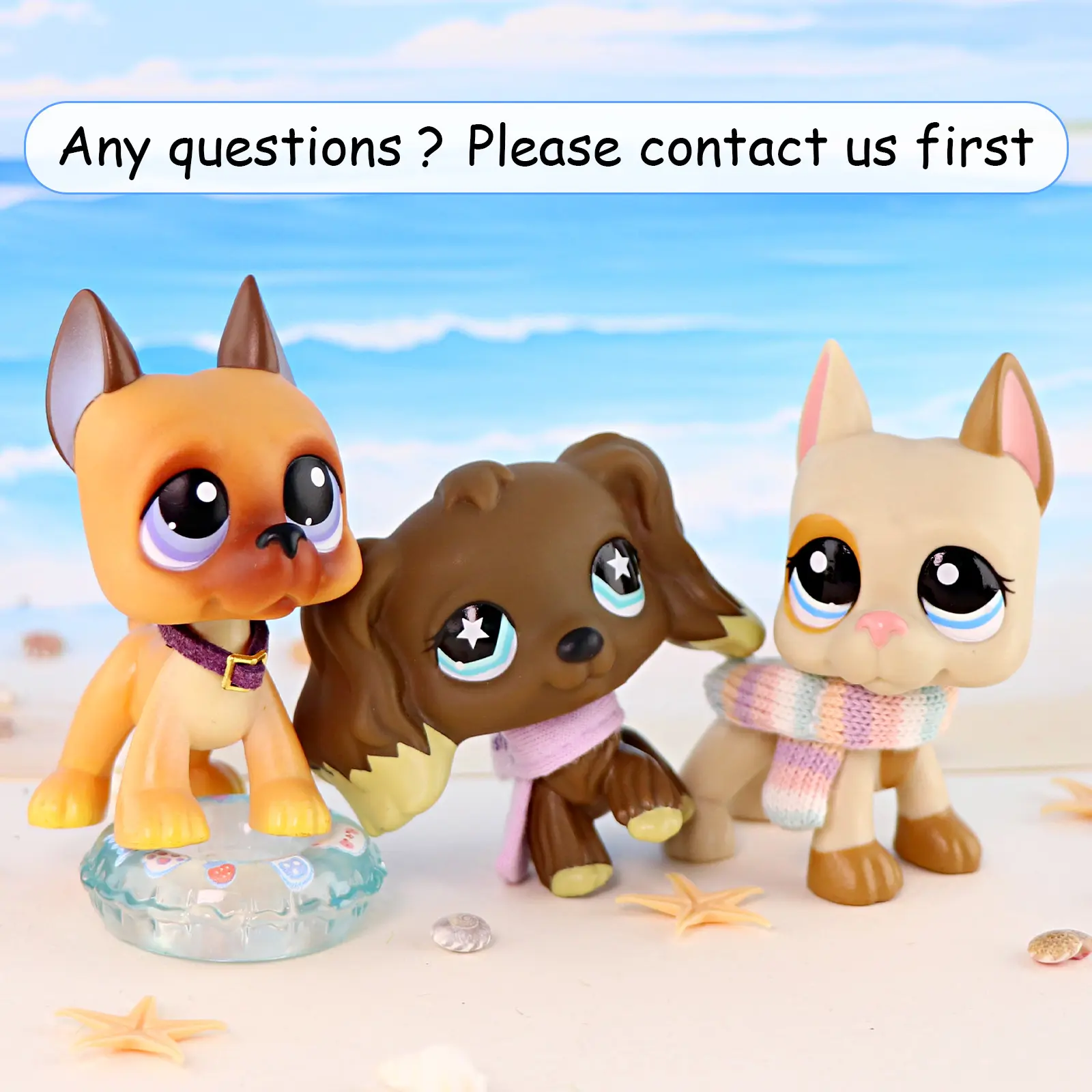 3 Pcs Cute Dog Figures Set, Mini Puppy Toys with Accessories, Collectible Animal Action Figures for Kids & Collectors