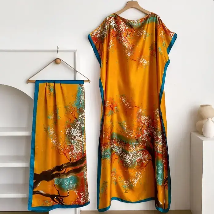 Women's Fashion Print Cape Shawl & Scarf Set, Elegant Beach Cover-Up For Holiday Vacation, Swimsuit Cover Up, Beach Sun Protection, Casual Fitted Style