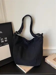 Simple Retro Versatile Large Capacity Commuter Bag, Casual Denim Material Crossbody Backpack, Perfect for Outdoor and Daily Use