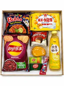 SnackEz Asian Snack box (Chips, Candies, Drink, Cakes & Ramen)