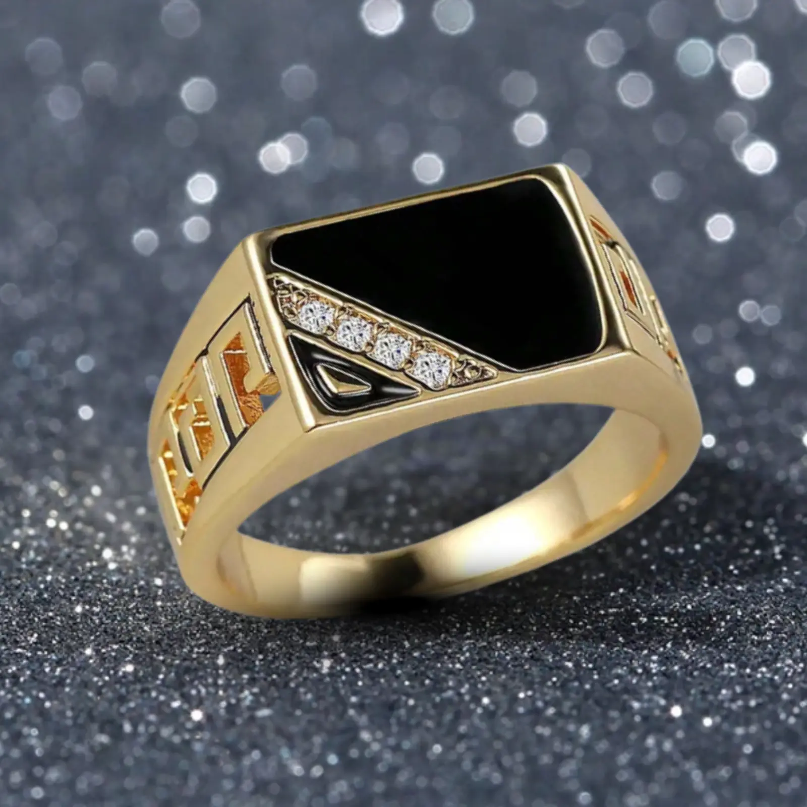 A stylish Cubic Zirconia ring for men, the perfect jewelry gift or party accessory that can be worn daily.