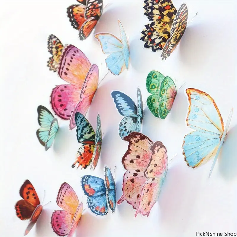 36pcs Lifelike Watercolor Wing Hanging Ornaments Set - Easy-to-Hang Fashion Accessory Set for Wedding, Party Decorations, Realistic Hanging, Basic, Synthetic, Unisex, Easy-Hanging