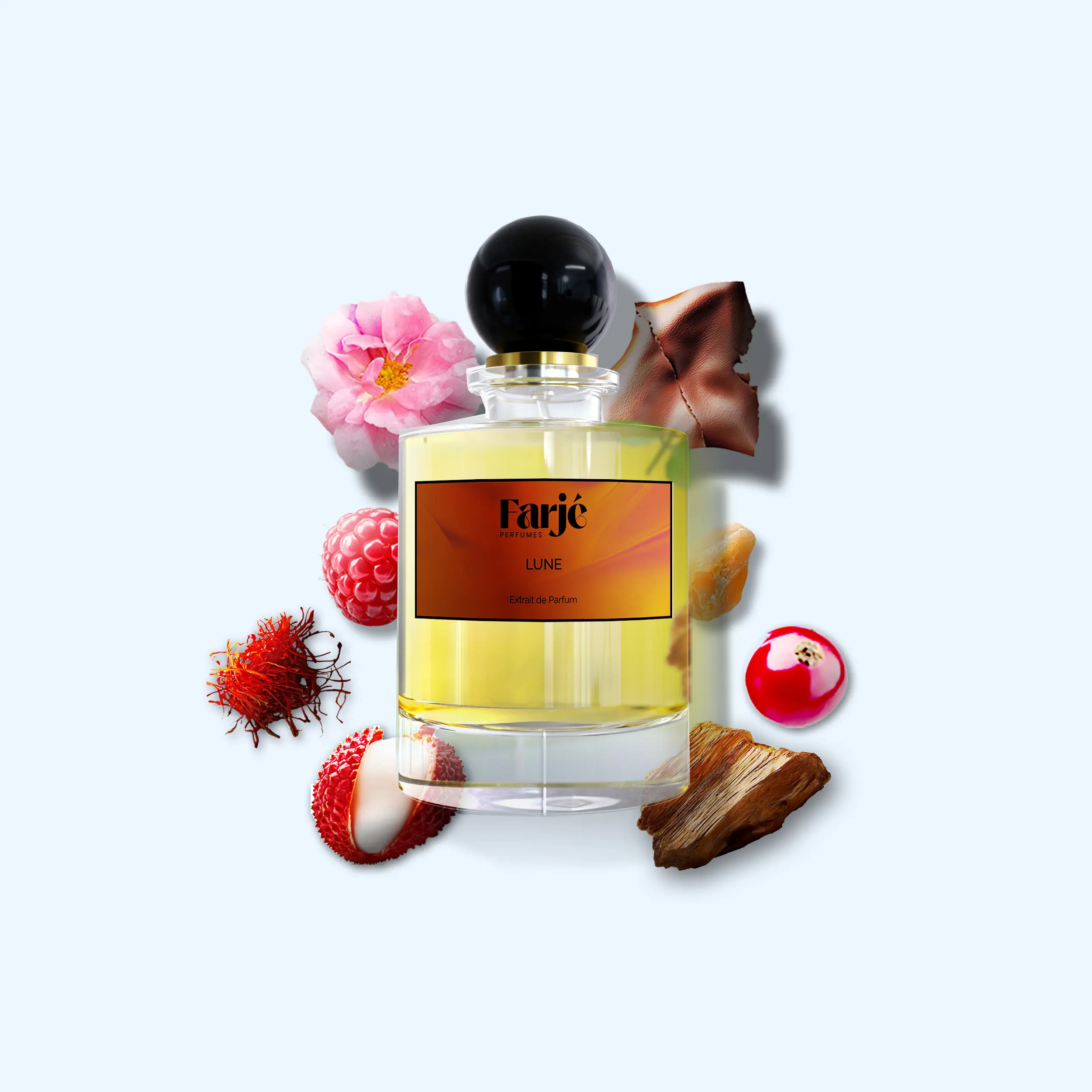 Lune by Farjé Perfumes - Inspired by The Moon - Unisex Extrait de Parfum 30ml - Rose, Oud, Fruity, Spicy, Amber - Artfully crafted with the finest niche-quality ingredients
