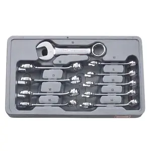 212 MAIN Apex Tool Group KD81637 13MM Combination Stubby Wrench Set, Stubby Hand Tool with Size-Stamped Markings and Surface Drive Design, Combination Wrench Set