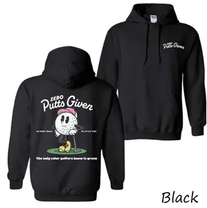 Zero Putts Given Hoodie | Funny Vintage Golf Graphic for Men & Women – Trendy Fall Streetwear, Comfortable Outdoor & Casual Cotton Pullover, Stylish Retro Sportswear Party Outfit