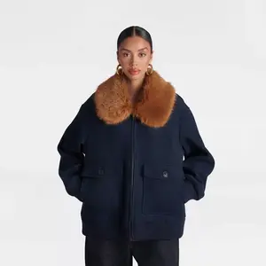 KBB by KAHLANA Women's 'The Faux Fur Collar Bomber'