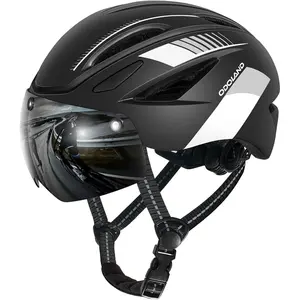 Bike Helmet with Magnetic Sun Visor for Adults, Glasses-Friendly Design Adjustable Dial Cycling Helmet for Men & Women, Urban Riding Bicycle Helmet for Mountain, Road, E-Bike, Commuting