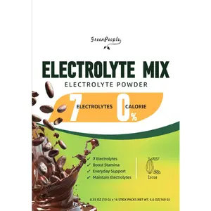 Electrolyte Powder Mix with 7 Electrolytes for Hydration & Stamina Support - Zero Calorie, Cocoa Flavor, 16 Stick Packs