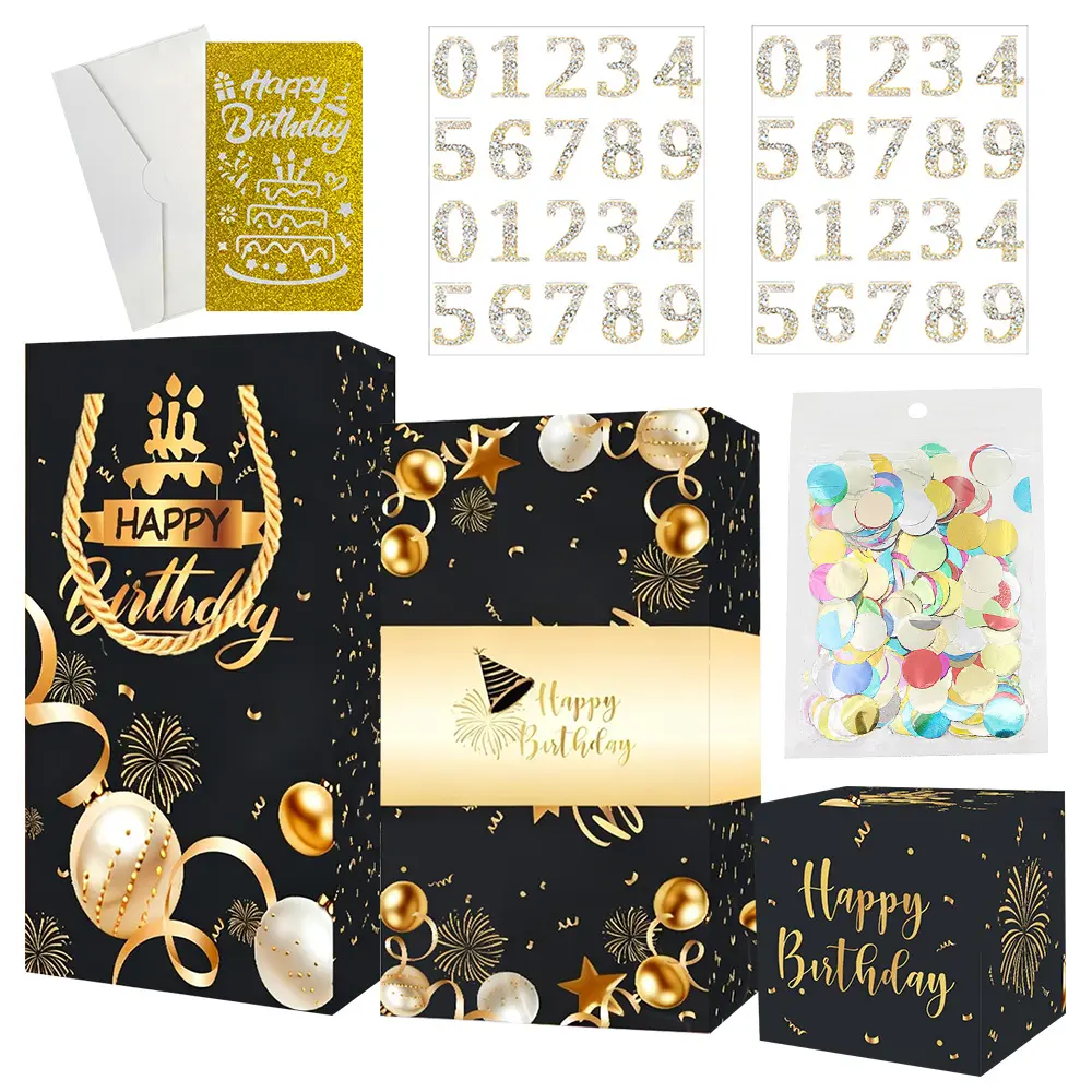 10 Pcs Birthday Surprise Bounce Gift Box Set, Pop‑Up Exploding Boxes With Number Stickers, Greeting Card, Envelope & Colorful Round Confetti, Creative Surprise Prank Gift Kit For Birthday Party Celebration - Home Improvement.