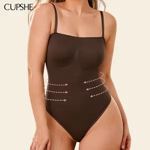 CUPSHE TikTokShopSpringGlowUp Smooth Lines Nude Shapewear Women Medium Compression Tummy Control Bodysuit with Snap closure Spaghetti Strap Basic and Minimalist Womenswear Waist Trainer Body Shape Faja