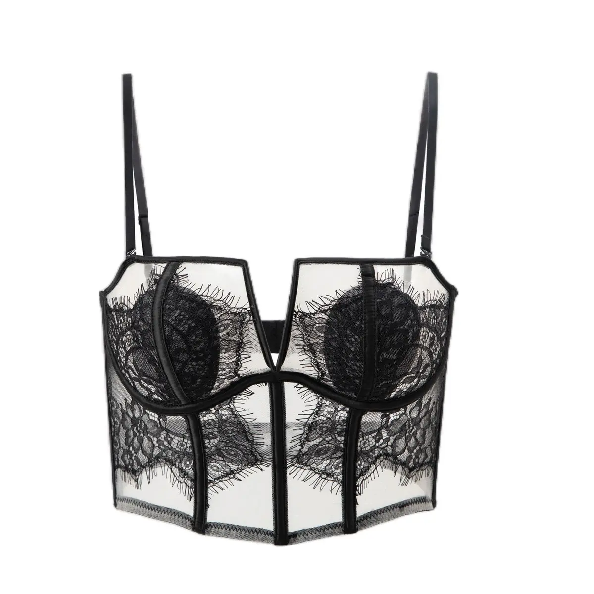@theNIULabel Poppy Embroidery V Cut Corset for Women's Tops - Womenswear Fit Adjustable Comfortable Customized Embroidered Lightweight Straps Polyester