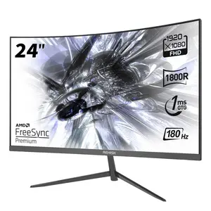 New 24" Curved Gaming Monitor, FHD 1080P, 180Hz Refresh Rate, 1ms Response, AMD FreeSync, Ultra-Slim Design, HDMI/DP, VESA Mountable #Black Friday
