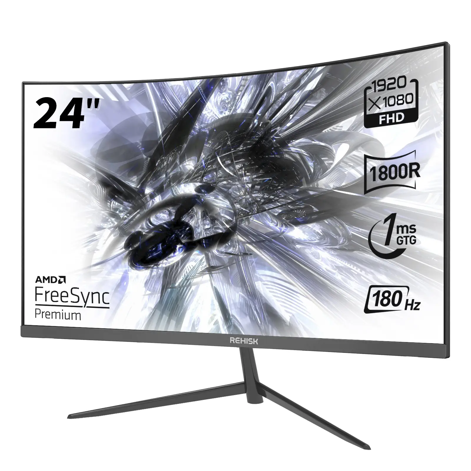 New 24" Curved Gaming Monitor, FHD 1080P, 180Hz Refresh Rate, 1ms Response, AMD FreeSync, Ultra-Slim Design, HDMI/DP, VESA Mountable #TikTokShopBackto